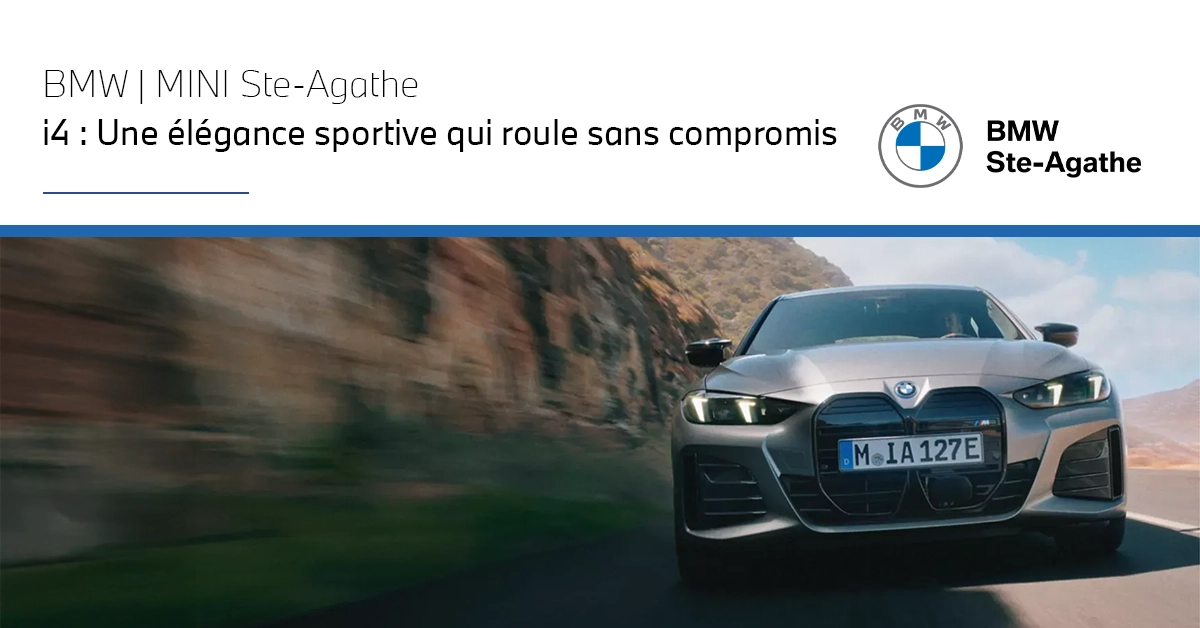 BMW i4 2025 : sportivité électrique à Ste-Agathe