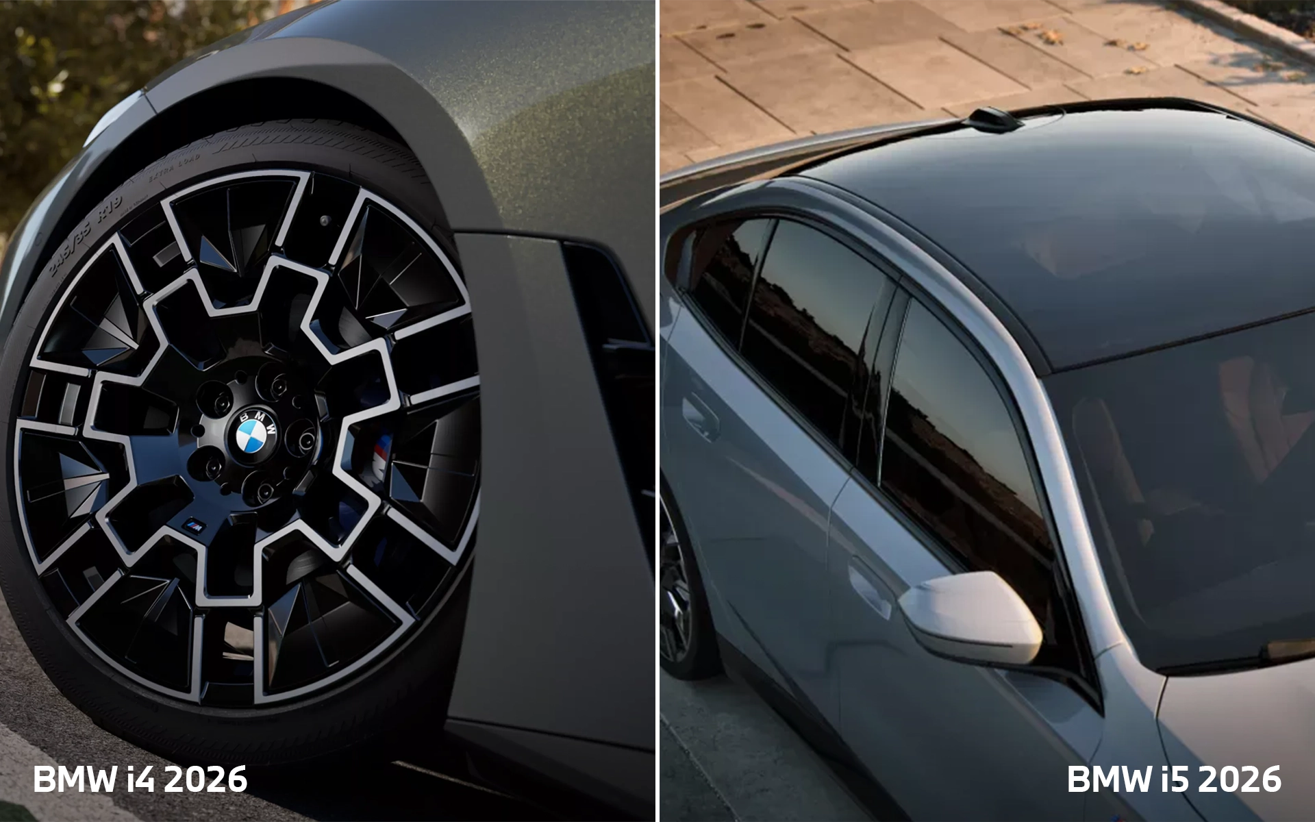 2026 BMW i4 wheel and 2026 BMW i5 roofline