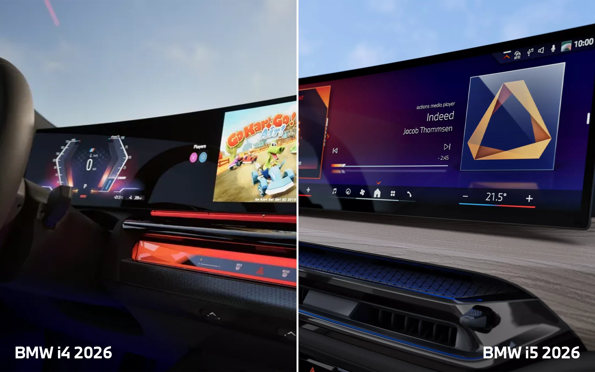 Curved display of the 2026 BMW i4 and the 2026 BMW i5