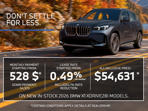 Banner for 2026 BMW X1 xDrive28i