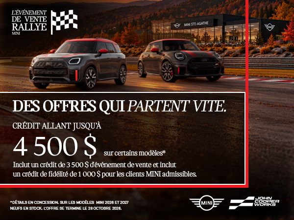 L’ÉVÉNEMENT DE VENTE RALLYE MINI