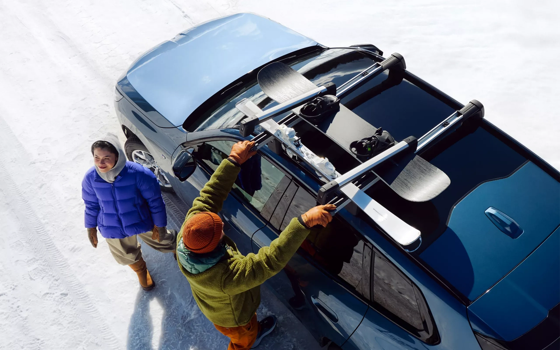 image qui montre le porte-skis sur une BMW.