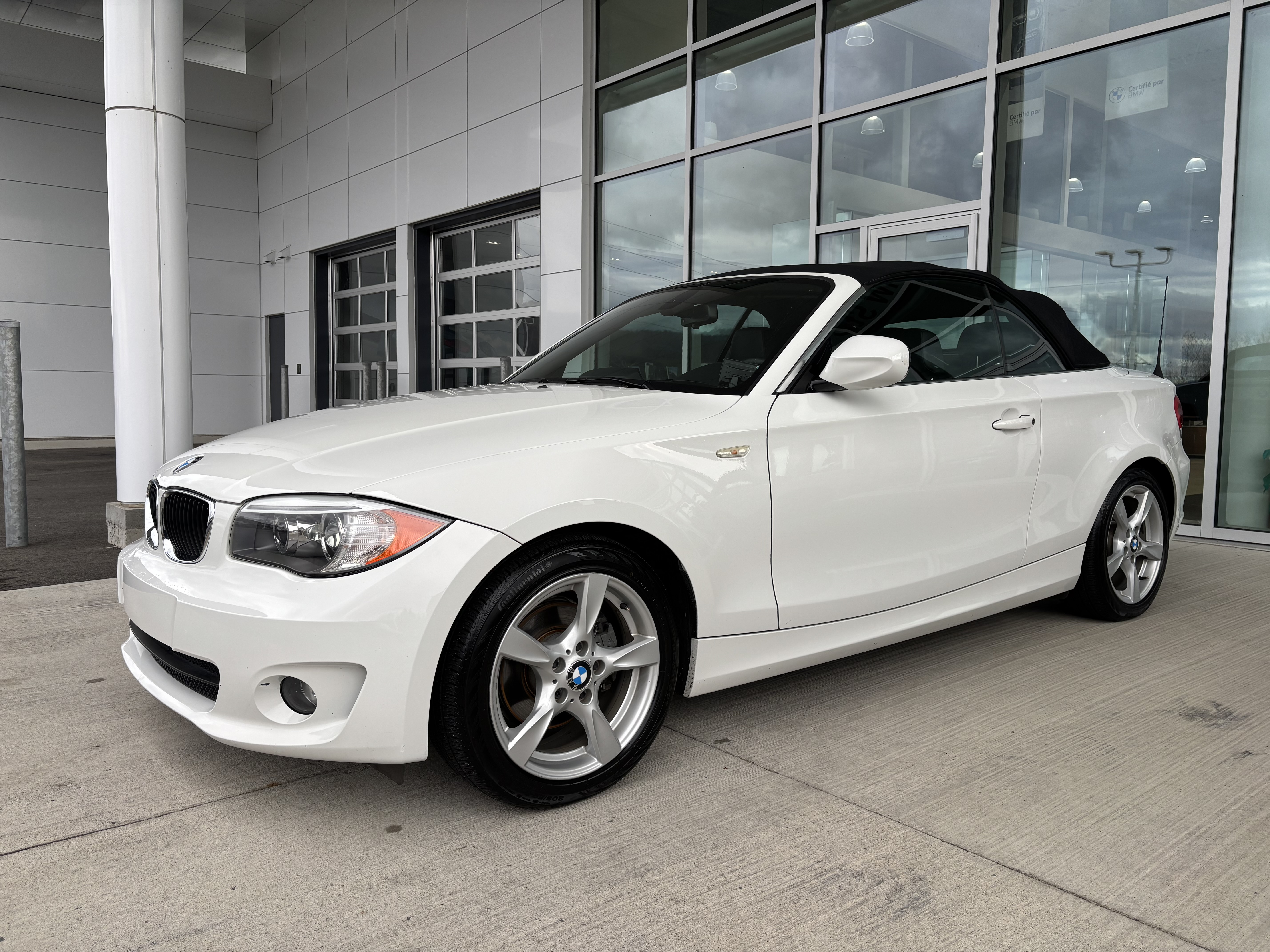 White 2012 BMW 1 Series Convertible Rear-Wheel Drive Automatic